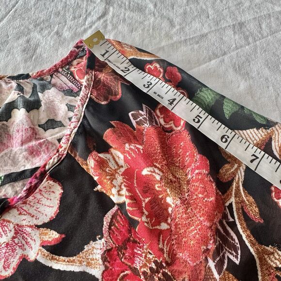 JM Collection Womens Blouse XS Long Sleeve Floral Boho Vacation Travel Resort - Picture 12 of 14